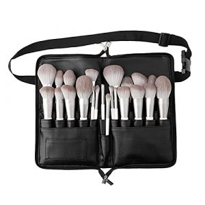 &Eacute;tui &agrave; Maquillage Professionnel 24 Poches &Eacute;tui &agrave; pinceaux &agrave; Maquillage avec &eacute;tui r&eacute;glable Portable Sangle Ceinture Tablier Outil &Eacute;tui &agrave; pinceaux cosm&eacute;tiques Sac en Cuir PU, Noir (Sunnyushine, neuf)