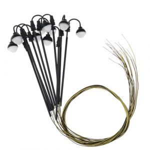 Be In Your Mind 10pcs 1: 100 Chemin de Fer Modèle de Lampe Colonne LED Réverbère sur Rail 3V 77mm Compatible avec Ho l'échelle Compatible avec OO l'échelle Lumière Blanche Chaude (BE IN YOUR MIND, neuf)