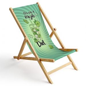 Chaise Longue Pliable en Bois Fauteuil de Plage Pliant en hetre Classique Lit de Plage Mojito Diet [119] (ferocity-shop, neuf)