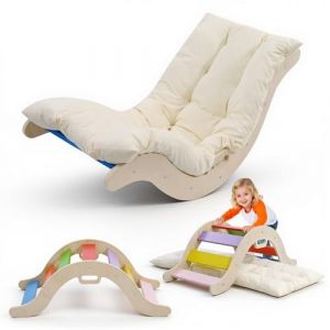 Brolteja Jouets d'escalade pour Tout-Petits, Cadre d'escalade Pliable pour Enfants, équipement de Jeu Montessori pour Tout-Petits (Arc-en-Ciel) (YONCHAZH, neuf)
