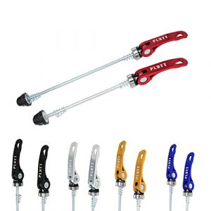 PLATTBK Attaches Rapides pour vélo de Route VTT,Set de Serrage Rapide pour vélo Brochette Avant et Moyeu de Roue Arrière,Rouge (PLATT FR, neuf)