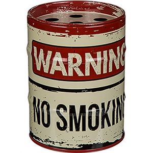 Cendrier tempête en métal pour l'intérieur et l'extérieur « Fût d'huile » (Warning Not Smoking) (Concept Network, neuf)