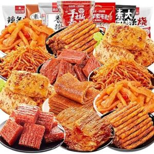MKSDDF - Coffret cadeau de collations épicées chinoises - Délicieuses collations épicées - Gluten épicé - Collations décontractées - Snacks chinois - Déchiquetages de varech - Konjac rafraîchissant - (GOOD FOOD-FENG, neuf)
