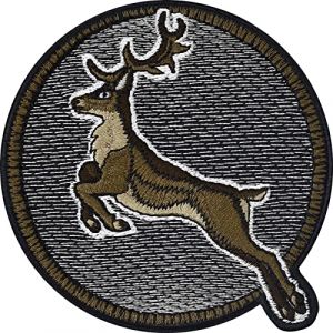 Écusson Thermocollant Cerf Chasse Patch Brodé | Cadeau pour chasseur | Accessoire de chasse Appliqué à repasser/coudre | chasseur Application pour tous tissus/cuirs | 75x75mm (EXPRESS-STICKEREI, neuf)