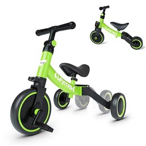besrey 5 en 1 Tricycle Vélo Enfant,Tricycle bébé évolutif 1-4 Ans,Vélo Draisienne,Vélo sans Pédale,Vert (Linaneu, neuf)