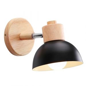 iDEGU Applique Murale Industrielle Vintage 15CM Lampe Murale Réglable en Bois Métal Rétro E27 Luminaire Applique Interieur pour Chambre Salon Couloir Restaurant (1 Pack, Noir) (IDEGU, neuf)