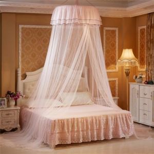 Odot Ciels de Lit Enfants pour Fille et Garcon, Ciel de lit B&eacute;b&eacute; Tente Lit Princesse, Baldaquin Moustiquaire D&eacute;coration pour D&ocirc;me Chambre d'Enfant et Salle de Jeux (rose clair,65x270cm) (Odot, neuf)