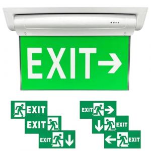 &Eacute;clairage de Secours LED, Lampe de Secours LED, Avec 6 Pictogramme, Lumi&egrave;re de Secours Avec Batterie 3h, Montage Mural Lumi&egrave;re de Sortie D'urgence (ALFAXCELE, neuf)