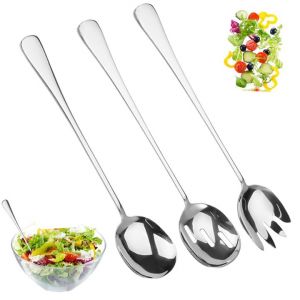 3 Pièces Grande Fourchettes à Salade en Acier Inoxydable,Couverts à Salade,28cm Serveur Salade Set,Cuillère à Salade avec Long Manche,Lavables au Lave-vaisselle,pour Cuisine,Salle à Manger,Fête,Buffet (USMSXZS, neuf)