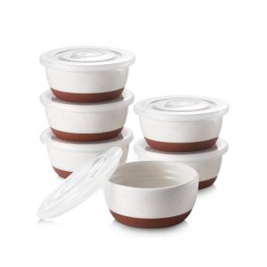 DOWAN Ramequins Lot, 6 X 235 ml Ramequins et Moules à Soufflés en Porcelaine, Ramequin Dessert pour Muffin, Ramequin Four à Pâtisserie, Glace, Sauce, Fruit, Collation, Ø 11cm-Glacis avec Moucheturess (MUYI KITCHEN, neuf)