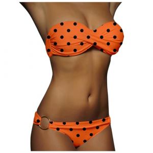 Maillot de bain sexy deux pièces avec bretelles amovibles et anneau en métal pour femme Maillot de bain push up bandeau torsadé pour femme Bikini Sexy Maillot De Bain (kWEX, neuf)
