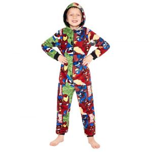 Marvel Combinaison Pyjama Enfant Garcon Surpyjama Grenouillère Garcon en Polaire Onesie Enfant Ado 9-15 Ans Avengers (Multicolore, 9-10 Ans) (Get Trend., neuf)