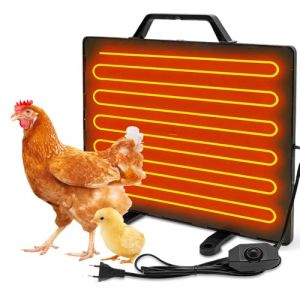 Weciau Chauffage Poulailler, 160W Plaque Chauffante Poussin avec Protection Contre la Surchauffe, Température Réglable, Eleveuse Poussin pour Fermes, Poulaillers et Canardiers(40 x 30 cm) (shi yan jin xin, neuf)