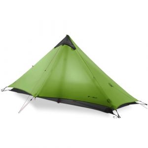 Telomat 3F Lanshan1 - Tente ultral&eacute;g&egrave;re pour 3/4 saisons, portable, pour 1 personne, rev&ecirc;tue de silicone 15D, imperm&eacute;able, sans poteaux, &agrave; double couche, pour camping, escalade, randonn&eacute;e (Telomat-, neuf)