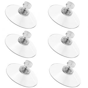 PLABBDPL Lot de Ventouses avec Filetage et écrous moletés,6Pcs Ventouses avec Filetage en PVC Ventouses en Plastique Ventouse a Visser pour Suspension Salle de Bain Cuisine Fenêtre Camping (Newbilty OU, neuf)