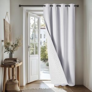 Deconovo Lot de 1 Rideau avec Voilage, Rideau Occultant Isolant Thermique Anti Froid, pour Salon et Chambre, 140×260 CM (Largeur x Hauteur), Gris Perle (Deconovo-Home, neuf)