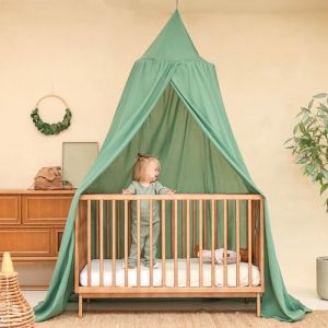 Ciel de Lit Vert Enfant | Baldaquin Rond pour Chambre B&eacute;b&eacute; & Enfant | Moustiquaire pour Berceau, Lit ou Coin Lecture | D&eacute;coration de Chambre & Aire de Jeu (UB-STORE EU, neuf)