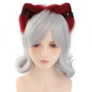 Watreketal Serre Tete,Serre-tête d'oreille de chat d'Halloween avec des performances d'œil de diable Serre-tête d'oreille de chat réaliste Jeu de rôle Animes Personnage Serre-tête (Xuanlang Trading, neuf)