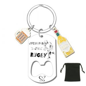 LUODAN Cadeau Porte-cl&eacute;s - Sp&eacute;cial Passionn&eacute;s- J'peux pas, J'ai - pour Basket Chasseur Football Golfeur Motard P&ecirc;cheur Cycliste Rugby Cadeau - id&eacute;e cadeau dr&ocirc;l - cr&eacute;ation (j'ai rugby) (hangzhoujiaranzhuangshicailiaoyouxiangongsi, neuf)