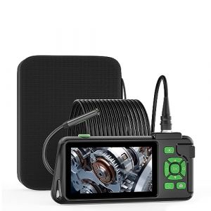 Caméra Endoscope Industriel, ILIHOME Câble Semi-Rigide de 5 mètres Endoscope Industriel à Ecran IPS 4.5" Pouces, Caméra Endoscopique avec 8 LED Réglables, Caméra Etanche IP67 de 8 mm (ZhiYi-EU, neuf)