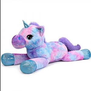 SNOWOLF Jouet en Peluche Licorne - Grand Jouet en Peluche - Grand Cheval en Peluche - Multicolore - Cadeau pour Enfants, Filles, garçons, Saint-Valentin, Noël (Bleu, 60 cm) (SNOWOLF Store, neuf)