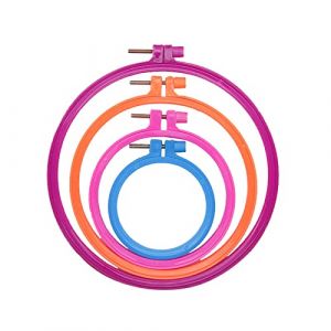 Cercle de Broderie, Broderie Hoop, Ensemble Cercle de Broderie, Arceau de Broderie, Tambours à Broder, Point De Croix Anneau Cerceau, pour Artisanat, Crochet, Couture, 4 Pièces, 4 Couleurs Aléatoires (DORRP, neuf)