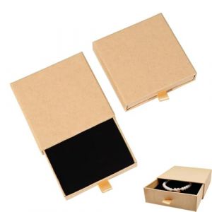 SGERUFZ 2 Pièces Boite Cadeau Bijoux Bracelet Cadeau Boîte Ecrin Bijoux Petite Boite Carton Carré Collier Boucles d'Oreilles Bracelet Cadeau Boîte kraft Papier Boîte Cadeau Vide de Rangement (BeanyBeng, neuf)