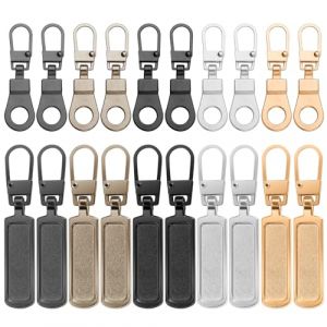 20pcs Tirette de Remplacement, 2 Styles d'Extracteur de Fermeture &Eacute;clair Amovible R&eacute;paration de Fermeture &Eacute;clair Installation Facile Tirette de Rechange pour Veste Sachet &agrave; Dos Bagages (funysion, neuf)