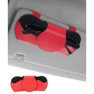 Flaconi Porte Lunettes pour Voiture, Support de Lunettes de Soleil, Support Lunette Voiture,Support Lunettes pour Voiture,Voiture Accessoires Interieur,Convient pour la Plupart des Voitures (Rouge) (shenhua auto, neuf)