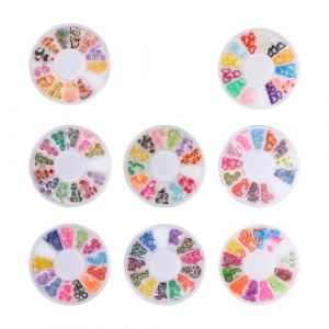 HONMEET Patch D&eacute;coratif En P&acirc;te Polym&egrave;re Lot De 8 Bo&icirc;tes 12 Compartiments Patch Diy Fruits Color&eacute;s Pour Nail Art Amateurs D&eacute;coration Manucure Cr&eacute;ative (ATriss, neuf)