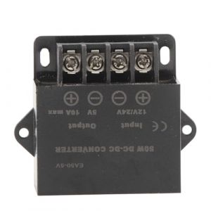 Garosa Adaptateur Convertisseur DC 24V/12V vers 5V 10A IP68 Étanche Régulateur Tension pour Écran LED Publicitaire Enregistreur Voiture (yapdi, neuf)