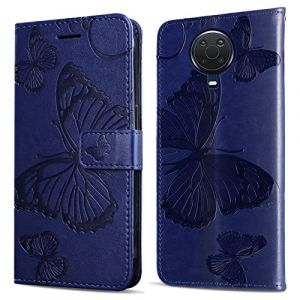 DENDICO Coque pour Nokia G20 / Nokia G10, Papillon Imprim&eacute; Housse en Cuir PU Magn&eacute;tique Portefeuille, &Eacute;tui &agrave; Rabat pour Nokia G20 / Nokia G10, Bleu (DENDICO, neuf)