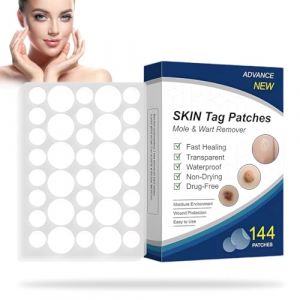 AYVRUOP 144 Pcs Verrue Plantaire Homme et Femme Patch,Acrochordons Traitement Efficace,Enl&egrave;vement des Grains de Beaut&eacute;,Patch Anti Acrochordons,Pansement Verrue Plantaire,Soins et Nettoyage Efficaces (AYVRUOP, neuf)