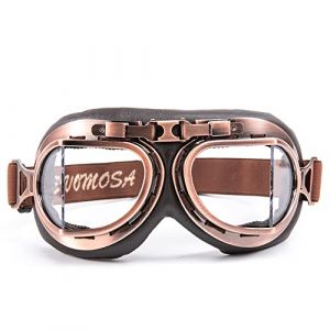 evomosa Lunettes de motocross Vintage moto Cruiser Scooter Goggle Biker Racer Cruiser Touring Lunettes de moto (Copper, Clear) (evomosa Eur., neuf)