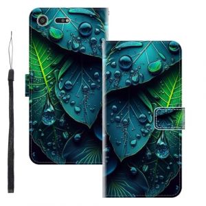 WUACYEAMING Coque pour Sony Xperia XZ Premium,Protection Housse en Cuir PU Portefeuille &agrave; Rabat Motif Cover Kickstand Bumper Antichoc [Fentes pour Cartes] Les Feuilles (WUACYEAMING, neuf)