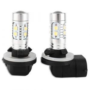 HERCHR 2Pcs Feux Antibrouillard LED H27 50W 6000K Blanc Brillant Voitures Ampoules Antibrouillard LED H27 881 50W, DRL Ou Antibrouillard Super Lumineux D'ampoules Antibrouillard Blanches 6000K (YuchooesEU, neuf)