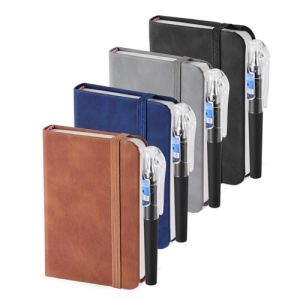 4 Pièces Carnet de Notes, Mini Bloc Note avec 4 Stylos, Petit Cahier de Note A7 11,1 x 7,5 cm, Petit Carnet avec Fermeture Élastique, Carnet de Poche en Cuir PU pour L'École Le Travail Les Réunions (ZhiWeiQuan, neuf)