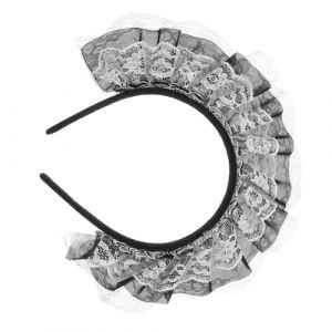 FRCOLOR Bandeau Dentelle pour Fille Serre-t&ecirc;te Lolita Coiffe Cosplay de Soubrette Anime Bandeau pour Cheveux Cosplay Accessoire de Cheveux pour Jeux de R&ocirc;le (White Beach, neuf)