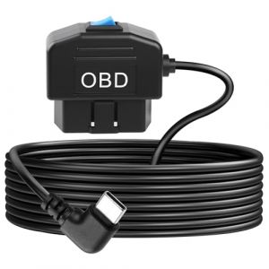 Vakler 3.5m C&acirc;ble d'alimentation OBD2 pour cam&eacute;ra embarqu&eacute;e, Type-C 90&deg; 12V-24V 5V-3A Adaptateur de Kit C&acirc;blage Dashcam 24 heures surveillance/Mode ACC pour cam&eacute;ra V&eacute;hicules &agrave; &eacute;nergie nouvelle (FengShuL, neuf)
