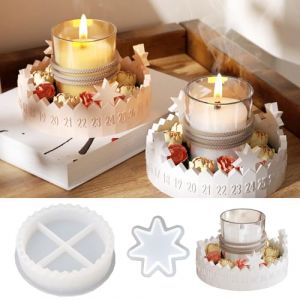 moule bougie noel, Moules en Silicone pour couronne de l'Avent, calendrier de l'Avent, moules en Silicone de Noël, moules en silicon, étoile, pour bougies en plâtre et résine époxy, moule Silicon no (suurtuurkeer OU, neuf)