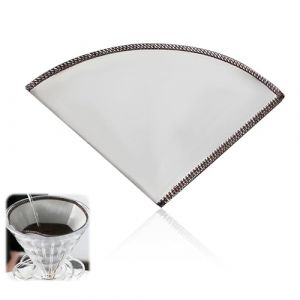 Filtre à Café Réutilisable, Taille 4, Filtre Permanent en Acier Inoxydable pour Cafetière Compatible avec Machines (HD7546/20) et Autres Machines à Café Filtre, Durable, Facile à Nettoyer, 8-12 Tasses (lingwangmaoyi, neuf)