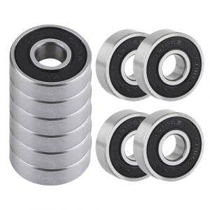 Uadme Roulement 608-2RS, 10 Pcs Roulements à Billes 8x22x7mm, Deep Groove Ball Bearings, pour Équipements Industriels Véhicules (OKBY, neuf)