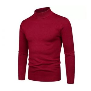 KBOPLEMQ Pull en tricot pour homme &agrave; demi col roul&eacute; - Manches longues - Tricot fin - Pull chaud &agrave; col roul&eacute; - Col montant - Pull thermique pour l'hiver - Sous-pull thermique &agrave; col roul&eacute; - Coupe (VISNA, neuf)