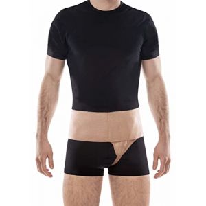 TOROS-GROUP Ceinture d'hernie inguinale du c&ocirc;t&eacute; gauche inguinale Coussinets de compression et une bandouli&egrave;re Groin soutien Truss GAUCHE Medium Beige (TOROS GROUP, neuf)