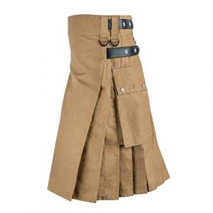 Kilt traditionnel, utilitaire, hommes, tendance, jupes &eacute;cossaise, classique, r&eacute;tro, jupe m&eacute;di&eacute;vale, jupe pliss&eacute;e, &eacute;pissure, kilt &eacute;cossais (zezhoushangmao, neuf)