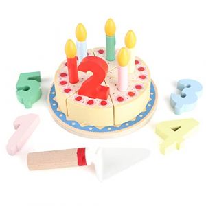 KABENFIS Jouets de g&acirc;teau d'anniversaire de Coupe en Bois Jouer Ensemble de Nourriture Bricolage Faire Semblant de Jouer avec des Bougies pour Les Enfants gar&ccedil;ons et Filles (KABENFIS TOYS, neuf)