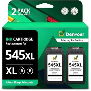Denvoer PG 545 XL PG 545XL Noir Cartouches d'encre Remplacement pour Canon 545 XL PG545 pour Canon Pixma TS3350 TS3450 TS3150 MG2550 TR4650 MG2550S MG2555 TS3451 TS3452 MG2950 MG3050 TR4651(2 Noir) (InkLabs, neuf)
