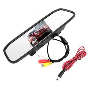 Caméra de recul de Voiture, Moniteur de Miroir Grand écran de rétroviseur de Voiture 4.3in HD écran TFT-LCD 2 canaux d'entrée vidéo (Terisassa, neuf)