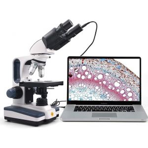 SWIFT SW350B Microscope binoculaire de Laboratoire de qualité de Recherche avec tête d'émission et Table mécanique avec Appareil Photo 1,3 mégapixels et Logiciel Compatible Windows/Mac… (SWIFT OFFICIAL FR, neuf)