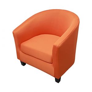 Highdi Housse de Fauteuil Cabriolet Chesterfield 2 Pièces, Extensible Couverture de Fauteuil Housse de Canapé Lavable Revêtement de Chaise Protecteur de Fauteuil (Couleur Unie - Orange) (Highdi, neuf)
